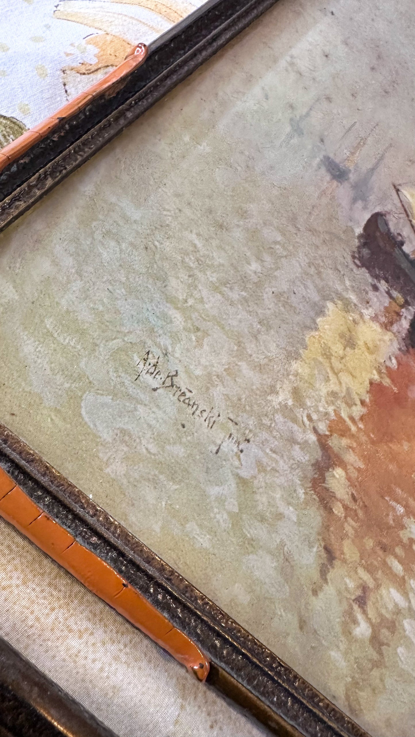 Vintage Venetian Boat Prints by A. De Breanski Jnr: Framed Set of Two